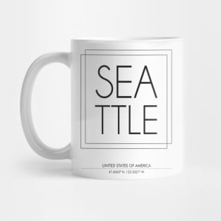 Seattle city minimal typography 2 Mug